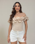 P4016 BLUSA CHALIS CAMEL CLARO