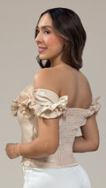 P4016 BLUSA CHALIS CAMEL CLARO