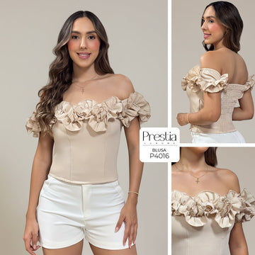P4016 BLUSA CHALIS CAMEL CLARO