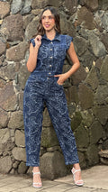 P4019 BLUSA INDIGO BORDADO AZUL