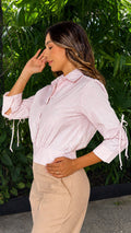 P4050 BLUSA POPELINA RAYAS ROSADO