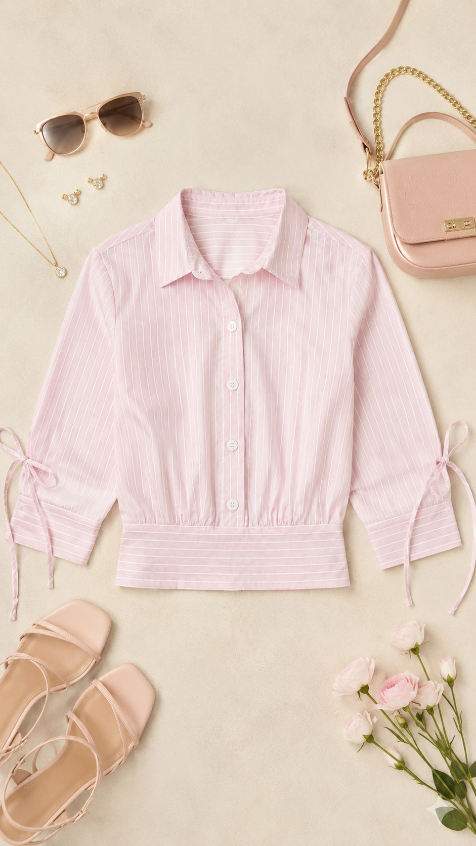 P4050 BLUSA POPELINA RAYAS ROSADO
