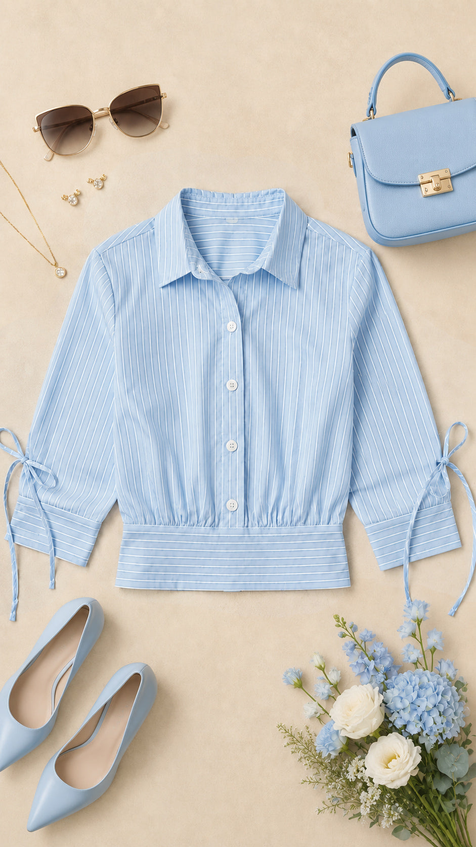 P4050 CAMISA POPELINA RAYAS AZUL