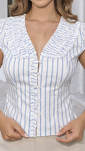 P4063 BLUSA POPELINA RAYAS AZUL