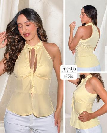 P4065 BLUSA POPELINA AMARILLO