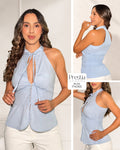 P4065 BLUSA POPELINA AZUL