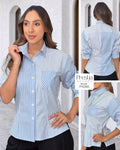 P4066 CAMISA POPELINA RAYAS AZUL