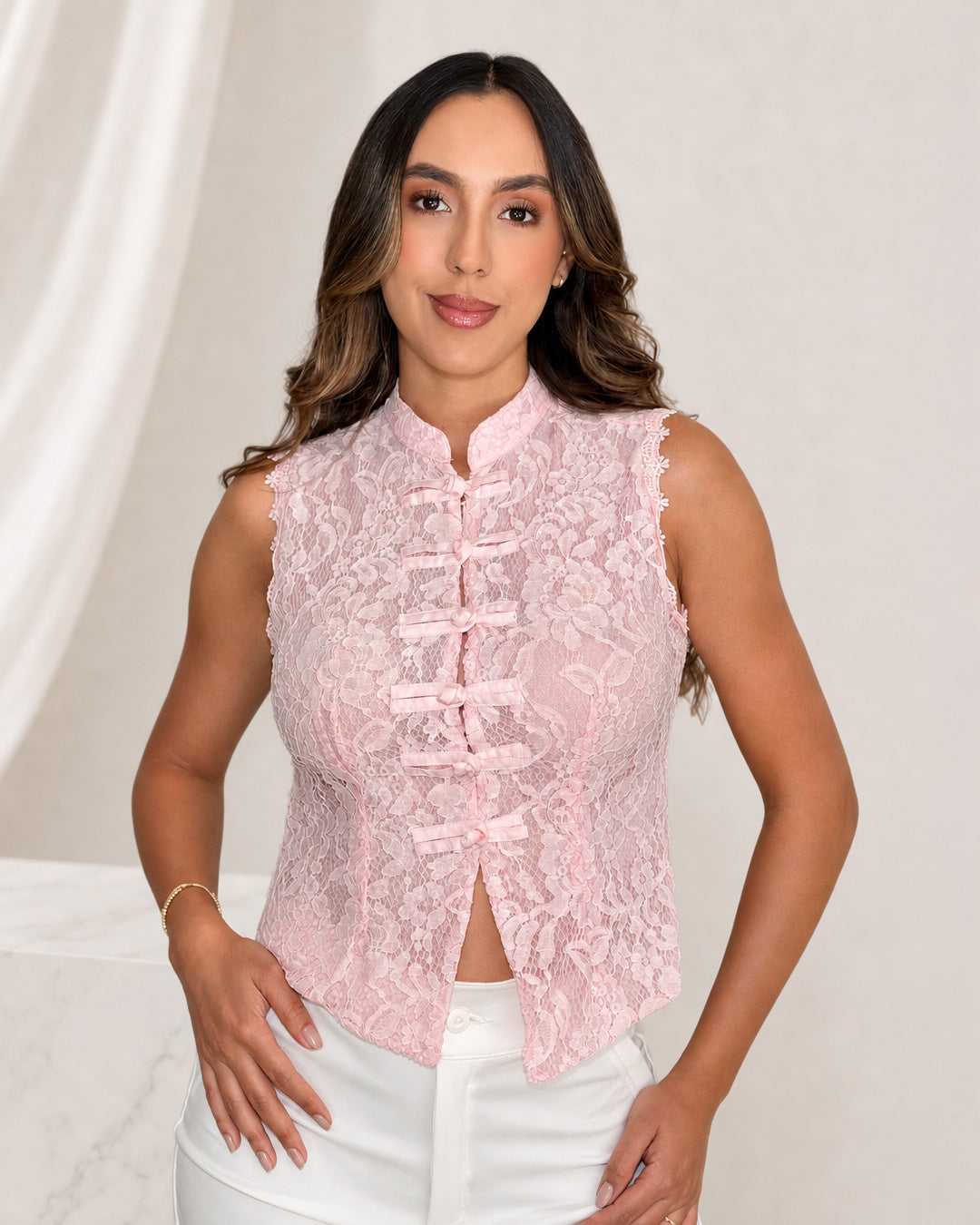 P4067 BLUSA BLONDA ROSADO