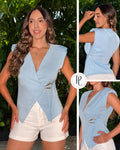 P4072 BLUSA CELINE AZUL