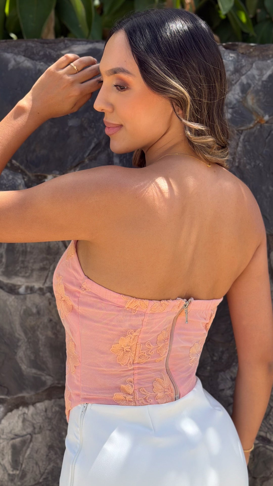 P4077 BLUSA MAYA BORDADA MANDARINA