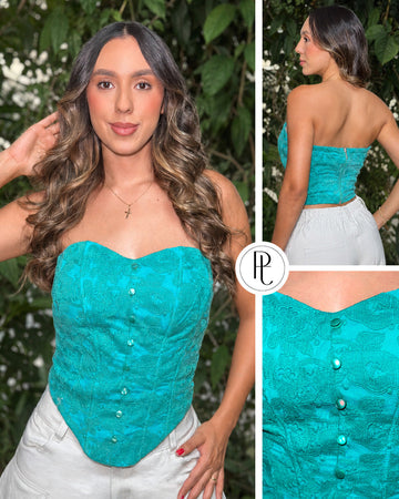 P4077 BLUSA MAYA BORDADA VERDE JADE