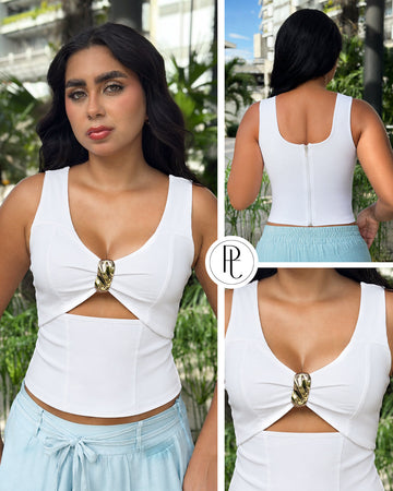 P4084 BLUSA BENGALINA BLANCO