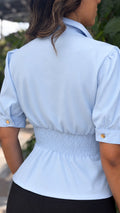 P4089 CAMISA POPELINA AZUL