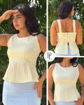 P4090 BLUSA RAYAS AMARILLO