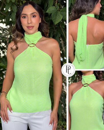 P4104 BLUSA CHIFON VERDE
