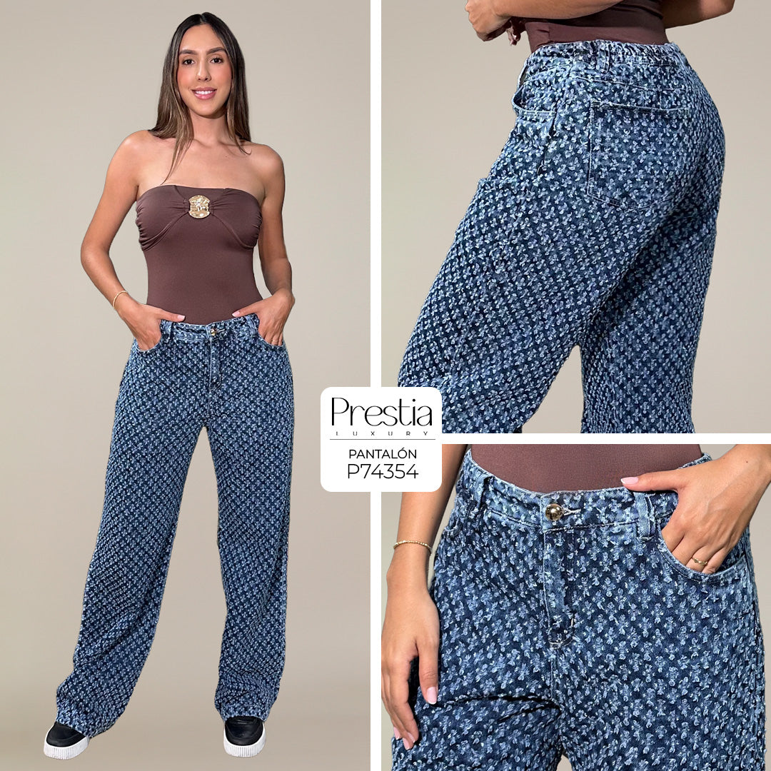 P74354 PANTALÓN INDIGO HUECOS AZUL