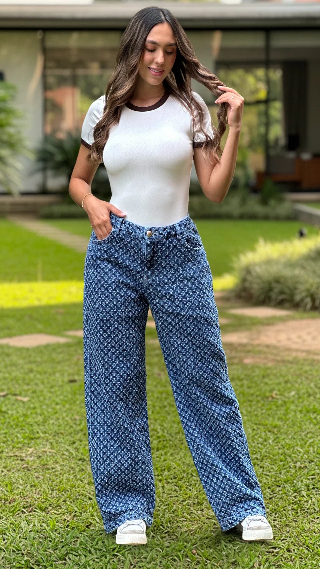 P74354 PANTALÓN INDIGO HUECOS AZUL