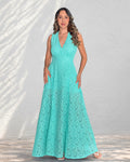 P74358 VESTIDO FALSO CHALIS VERDE MENTA