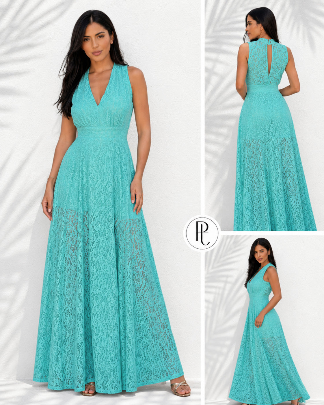 P74358 VESTIDO FALSO CHALIS VERDE MENTA