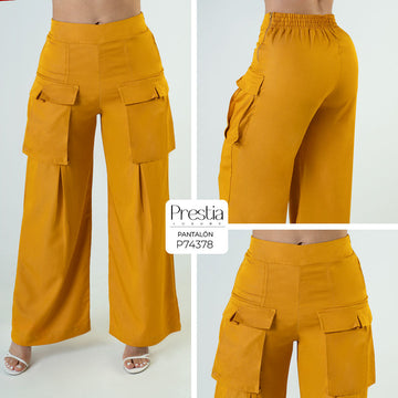 P74378 PANTALÓN TWILL SENSACION MOSTAZA