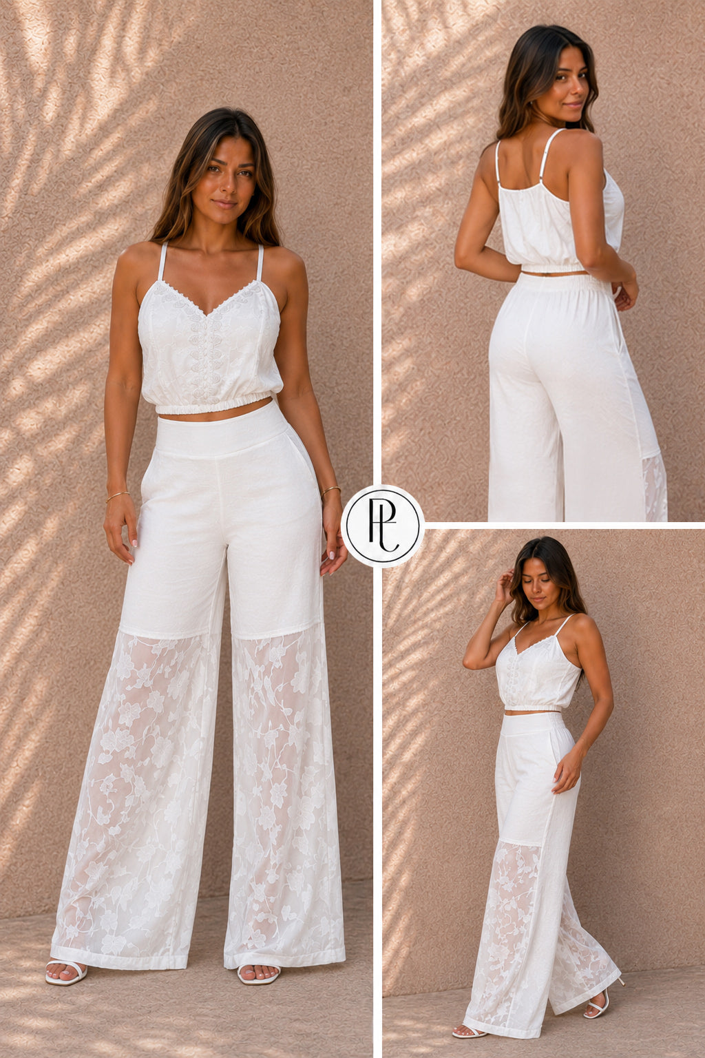 P74390 CONJUNTO CHIFON MARFIL