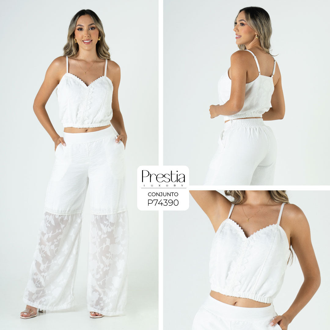 P74390 CONJUNTO CHIFON MARFIL