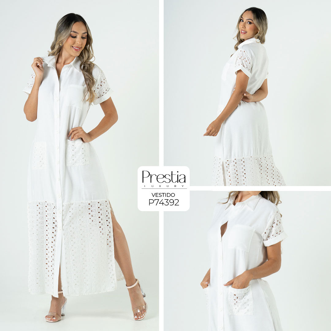 P74392 VESTIDO FLOW MARFIL