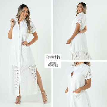 P74392 VESTIDO FLOW MARFIL