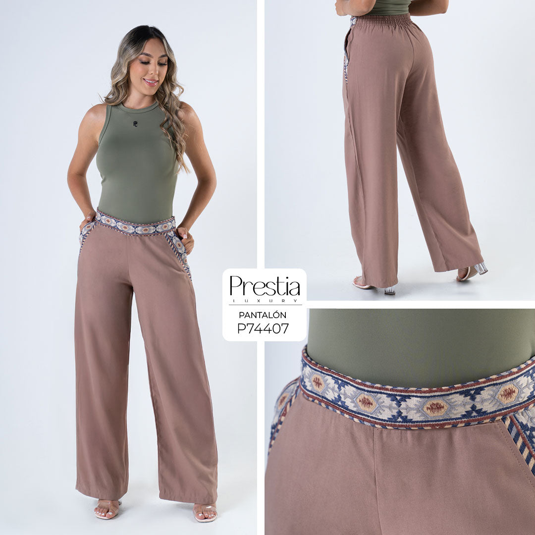 P74407 PANTALÓN FLOW CAFE