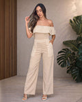 P74409 CONJUNTO LINO BORDADO CAMEL