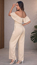 P74409 CONJUNTO LINO BORDADO CAMEL
