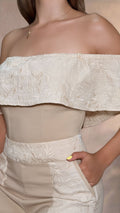 P74409 CONJUNTO LINO BORDADO CAMEL