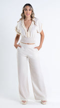P74411 CONJUNTO LINO BEIGE