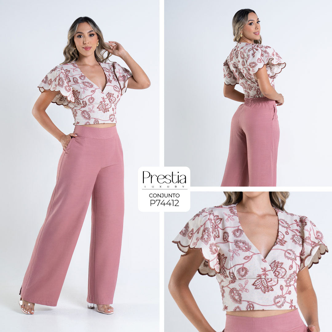 P74412 CONJUNTO LINO PALO DE ROSA