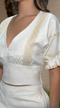 P74420 CONJUNTO LINO RAYON NATURAL MARFIL