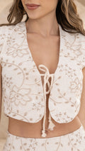 P74432 CONJUNTO LINO POLIESTER CAMEL