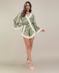 P74438 ENTERIZO LINO ESTAMPADO VERDE