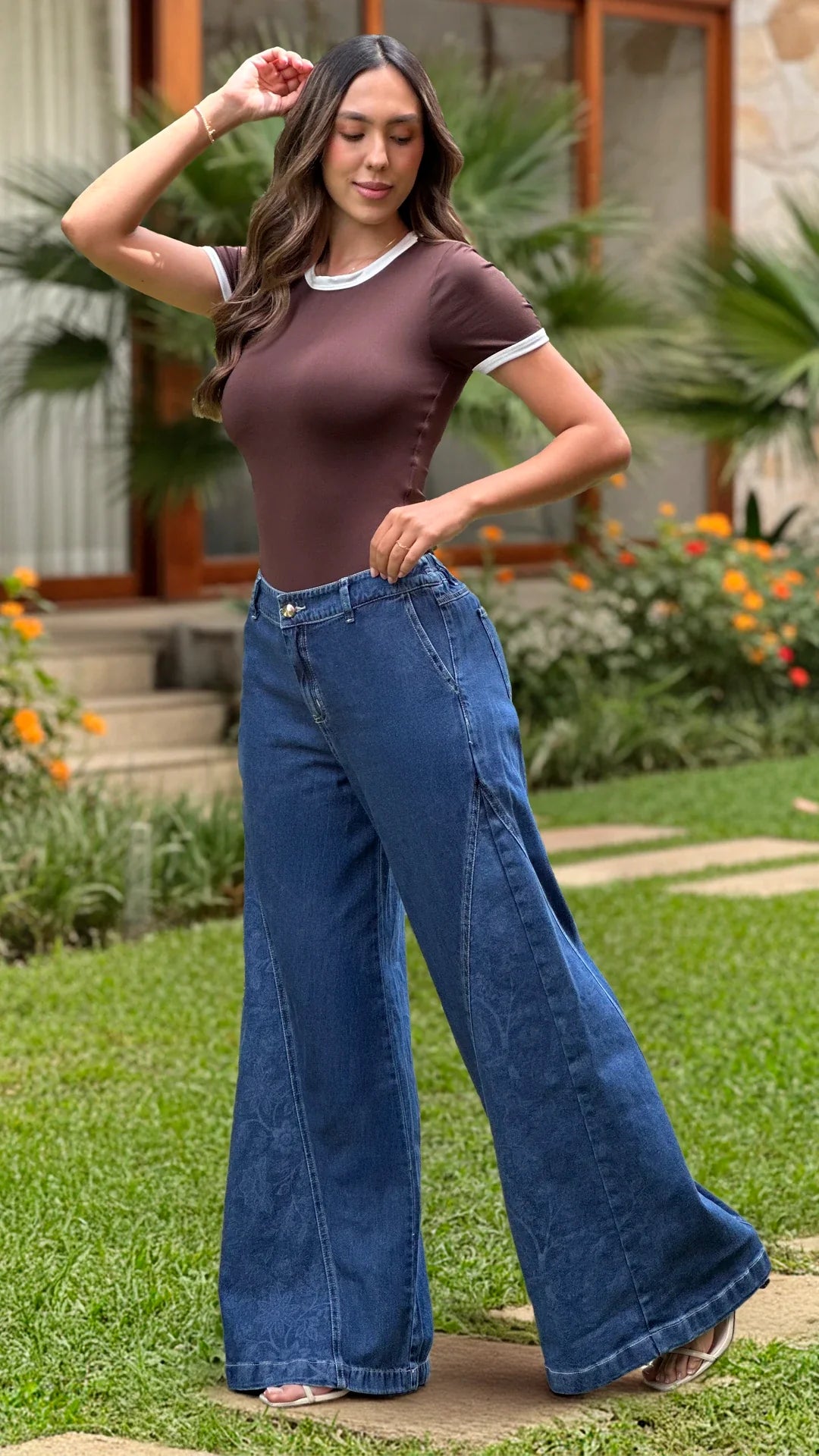 P74442 JEAN INDIGO GRABADO AZUL