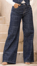 P74443 PANTALÓN INDIGO GEOMETRIC AZUL