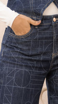 P74443 PANTALÓN INDIGO GEOMETRIC AZUL