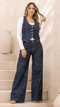 P74443 PANTALÓN INDIGO GEOMETRIC AZUL