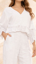 P74444 CONJUNTO CHIFON BORDADO BLANCO