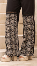 P74465 CONJUNTO TELA BORDADA NEGRO