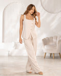 P74467 CONJUNTO LINO POLIESTER CAMEL