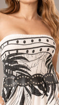 P74470 ENTERIZO CHALIS ESTAMPADO MARFIL