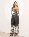 P74470 ENTERIZO CHALIS ESTAMPADO NEGRO