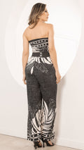 P74470 ENTERIZO CHALIS ESTAMPADO NEGRO