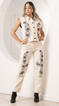 P74473 PANTALON DRILL CREMA