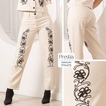 P74473 PANTALON DRILL CREMA