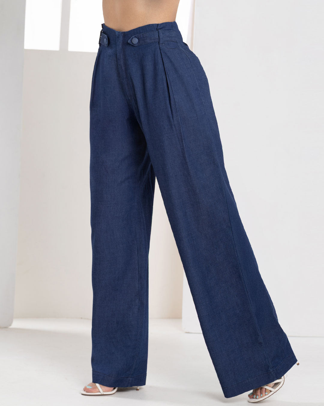 P74475 PANTALON CHAMBRAY AZUL